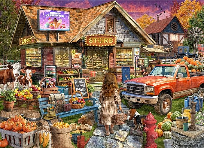 Naturelish Town Store Jigsaw Puzzles for Adults 1000 Pieces, Difficult Puzzles Perfect for Game Night, Great Gift Idea, Size 26.65 x 19.25 in