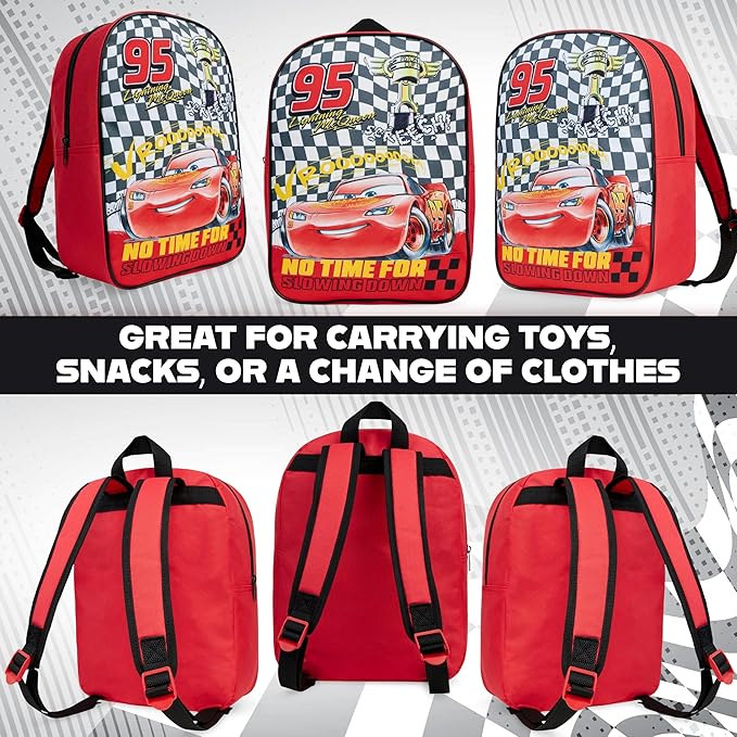 Get Trend Disney Cars Mini Backpack Kids Toddlers 12x9” Rucksack Kindergarten Bag Preschool Sports Travel Backpacks 3+ Gifts for Kids (Red Cars)