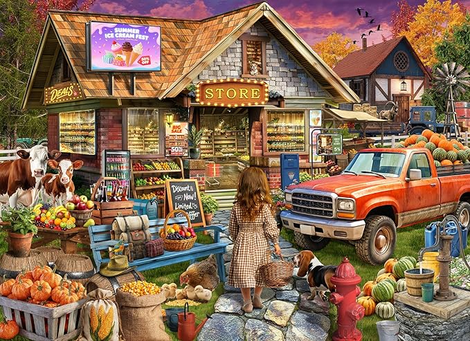 Naturelish Town Store Jigsaw Puzzles for Adults 1000 Pieces, Difficult Puzzles Perfect for Game Night, Great Gift Idea, Size 26.65 x 19.25 in