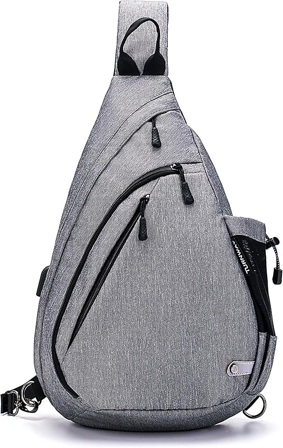 TurnWay Water-Proof Sling bag/Crossbody Backpack/Shoulder Bag with USB Charging Port for Travel, Hiking, Cycling, Camping