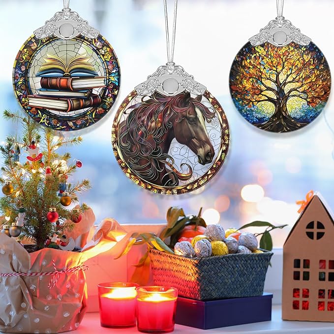 Stained Glass Ornaments, 2025 Christmas Ornament, Christmas Tree Ornament, Heirloom Keepsake, Gift Exchange, Gift Idea - Horse