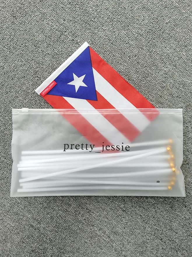 20 Pack Small Puerto Rico Flags on Stick Mini Handheld Puerto Rican Flag for Parades, Independence Day and Patriotic Events 5x8 Inch Durable Weather-Resistant Flags with 12 Inch Sticks(Puerto Rico)