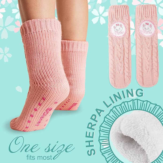 Disney Fluffy Socks for Women and Teenagers Soft Warm Slipper Socks Non Slip One Size Lounge Wear Gifts for Women