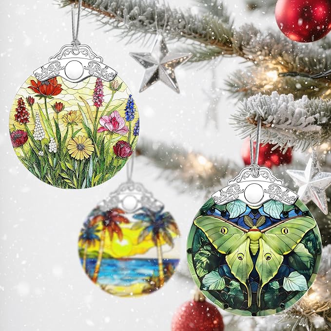 Christmas Ornaments: Stained Glass Ornament, Christmas Tree Ornament, Hanging Ornaments for Home Decor & Xmas Tree Decorations – Exquisite Holiday Decor, Gifts & Holiday Present - Wildflower