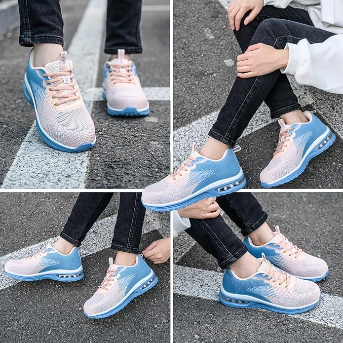Steel Toe Shoes for Women Lightweight Breathable Safety Work Sneakers Non Slip Puncture Proof Utility Slip On Footwear for Industrial Construction