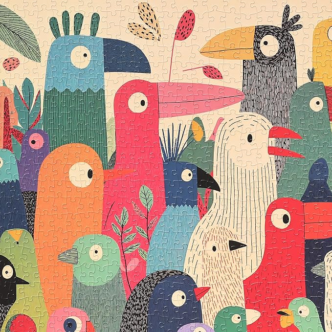 Graphinee Jigsaw Puzzles for Adults 1000 Pieces, Tropical Bird Puzzle, Colorful as Home Wall Decor for Family Challenging Games