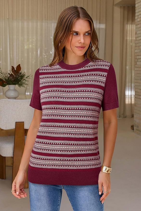 Arach&Cloz Women's Wool Blend Business Casual Essential Fall Layering Pullover Sweaters