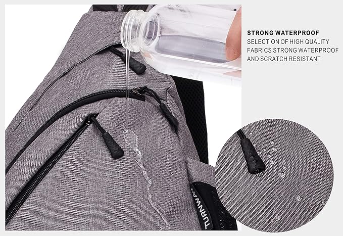 TurnWay Water-Proof Sling bag/Crossbody Backpack/Shoulder Bag with USB Charging Port for Travel, Hiking, Cycling, Camping