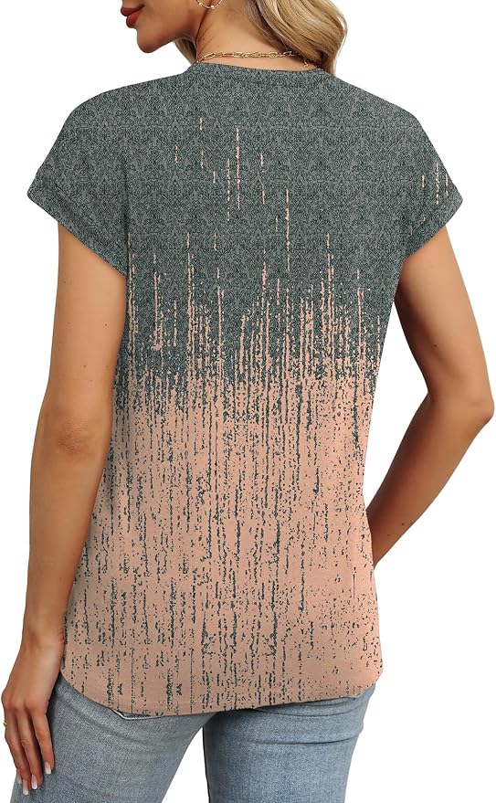 WEESO Womens Summer Tops Trendy 2026 Cap Sleeve T Shirts Crew Neck Pleated Front Beach Vacation Clothes Fashion