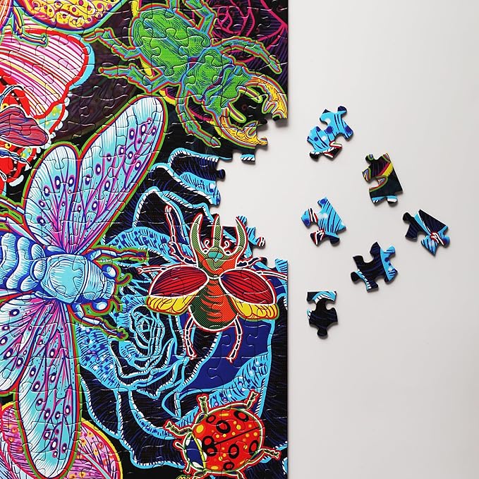 Graphinee Jigsaw Puzzles for Adults 1000 Pieces, Insects Garden Puzzle, Colorful as Home Wall Decor for Family Challenging Games