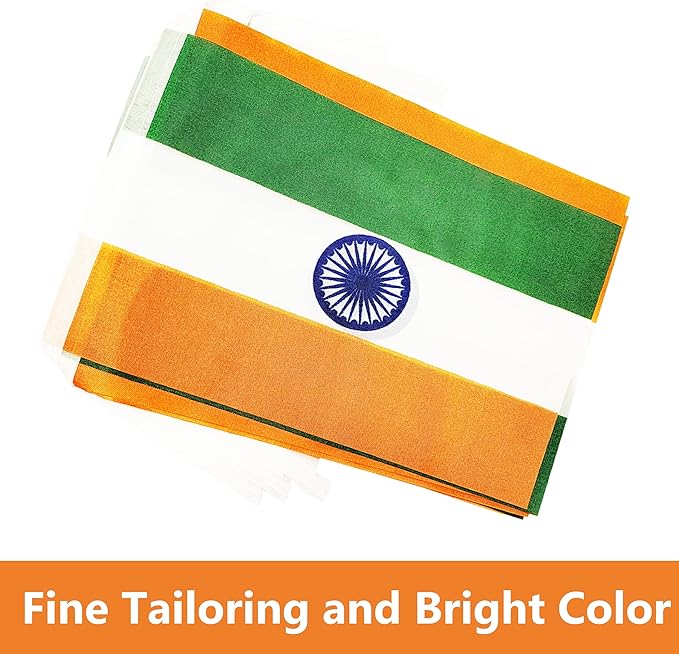 Yamiuo 100 Feet India String Flag, 76 Pcs Indian Banner Flag, Small Mini World Banner Flags for Sports Events, Bars Decorations, School Festivals, Party Decorations, Celebrations (India)