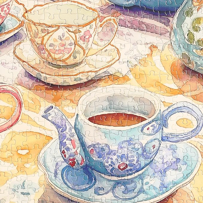 Graphinee Jigsaw Puzzles for Adults 1000 Pieces, Tea Cup Puzzle, Colorful as Home Wall Decor for Family Challenging Games