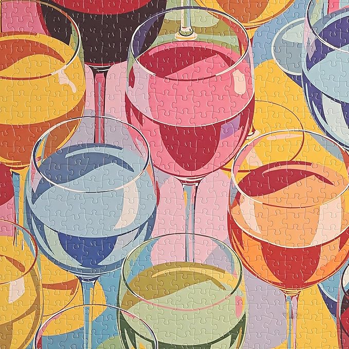 Graphinee Jigsaw Puzzles for Adults 1000 Pieces, Wine Glass Puzzle, Colorful as Home Wall Decor for Family Challenging Games