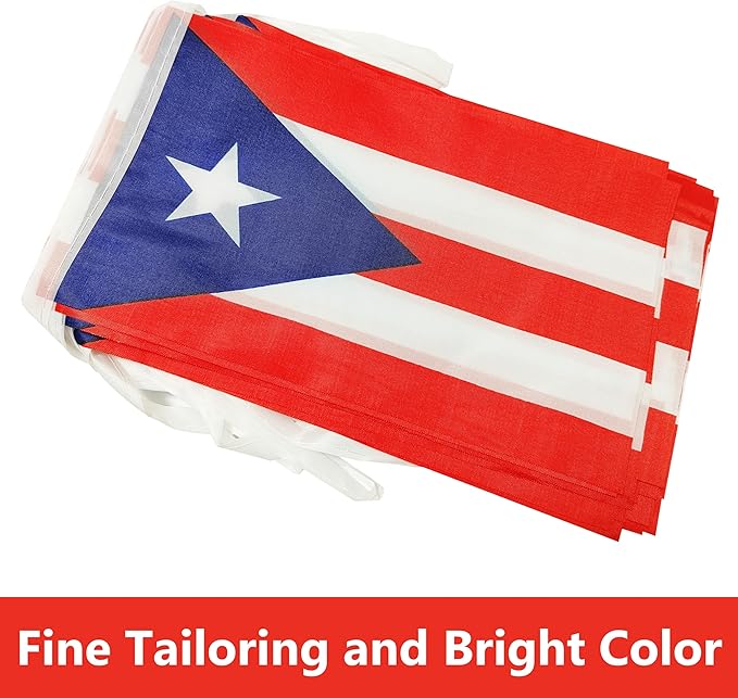 Yamiuo 100 Feet Puerto Rico String Flag, 76 Pcs Puerto Rican Banner Flag, Small Mini World Banner Flags for Sports Events, Bars Decorations, School Festivals, Party Decorations, Celebrations (Puerto Rico)