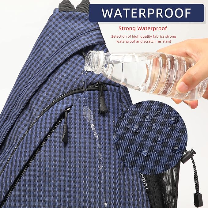 TurnWay Water-Proof Sling bag/Crossbody Backpack/Shoulder Bag with USB Charging Port for Travel, Hiking, Cycling, Camping