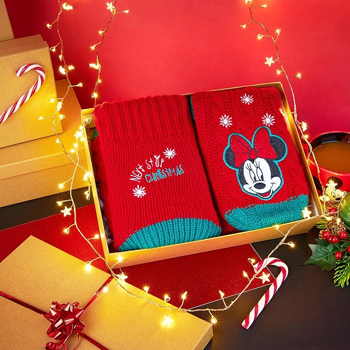Disney Fluffy Socks for Women and Teenagers Soft Warm Slipper Socks Non Slip One Size Lounge Wear Gifts for Women