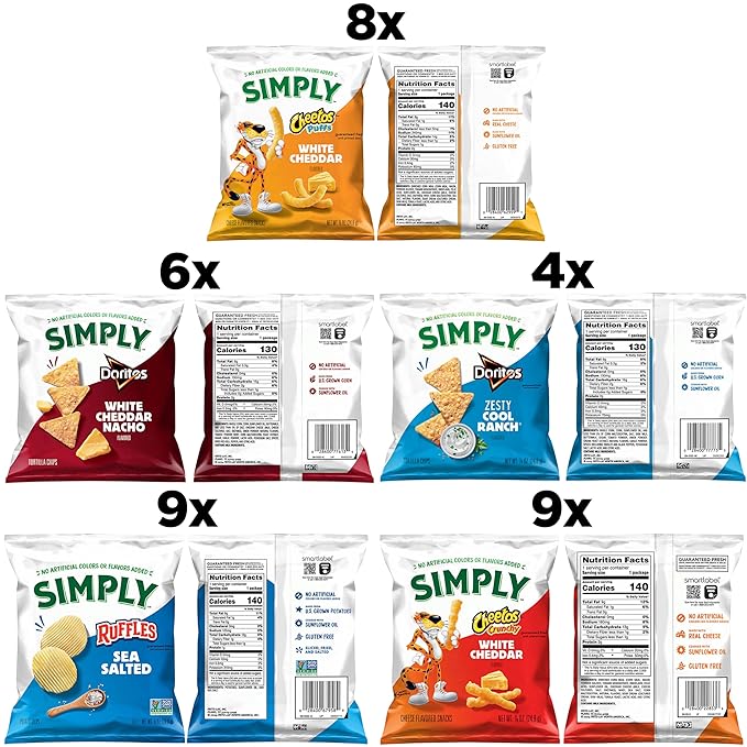 Simply Snacks Variety Pack, 0.875 Oz, 36 Count, Packaging May Vary