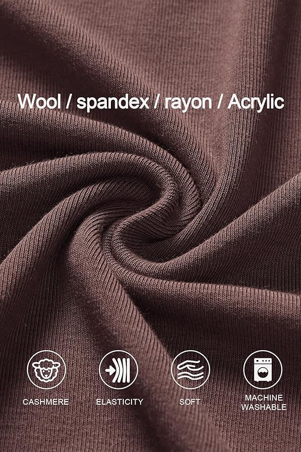 Newshows Women's Wool Blend Warm Long Sleeve Undershirt Stretchy Basic Business Casual Shirts Soft Layering Tops