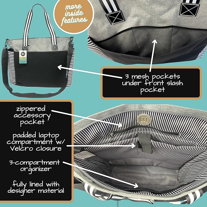 Brooke & Jess Designs Teacher Tote Bag for Work - Teacher Handbag Gifts for Women, Teacher Bag Best Teacher Appreciation Gift