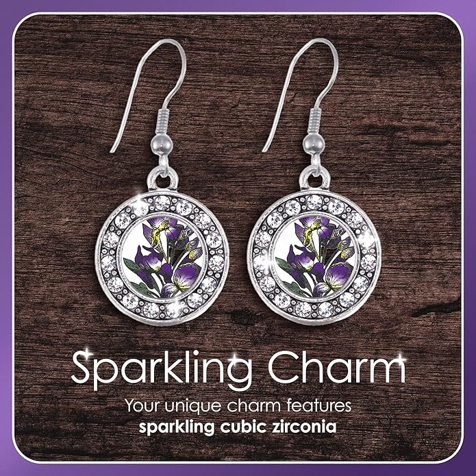 Inspired Silver - Silver Pave Heart Charm French Hook Drop Earrings with Cubic Zirconia Jewelry