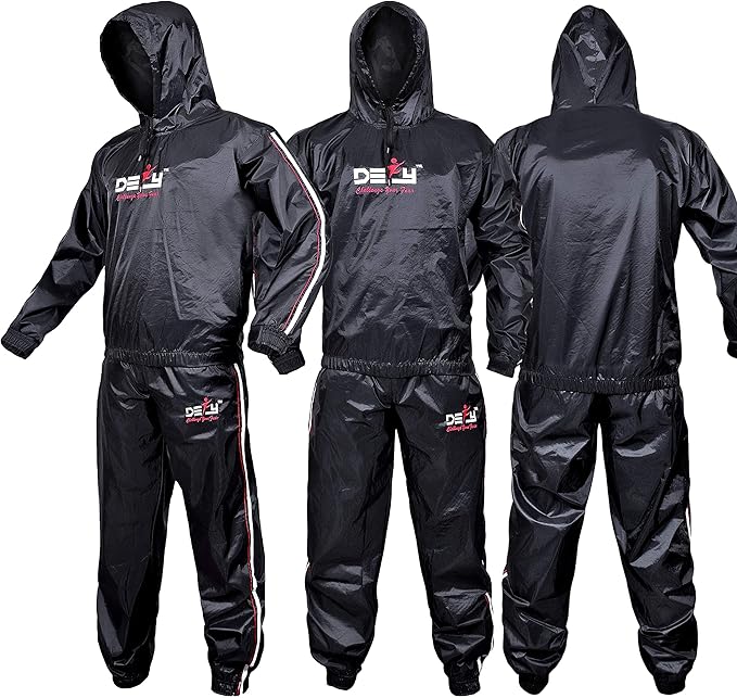 DEFY Heavy Duty Sauna Suit for Weight Loss Full Body Wrap Hoodie Men Women Anti-Rip Sweat suit Gym Workout Exercise Gear