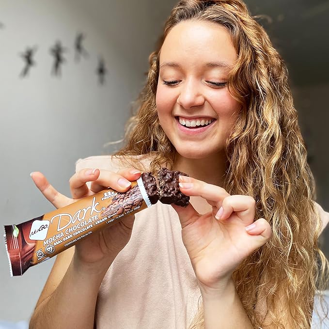 NuGo Dark Chocolate Mocha, 11g Protein Bar, Vegan, Gluten Free, Non-GMO, Kosher Pareve, 24 Count