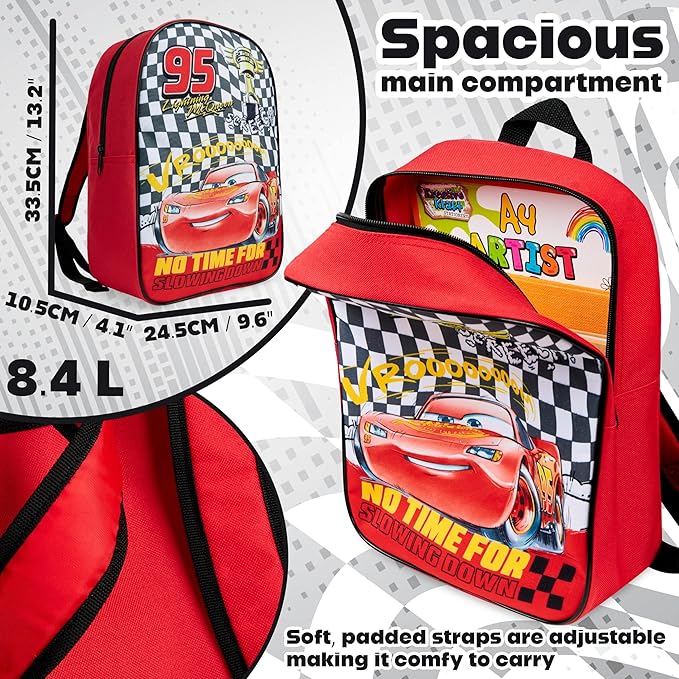 Get Trend Disney Cars Mini Backpack Kids Toddlers 12x9” Rucksack Kindergarten Bag Preschool Sports Travel Backpacks 3+ Gifts for Kids (Red Cars)