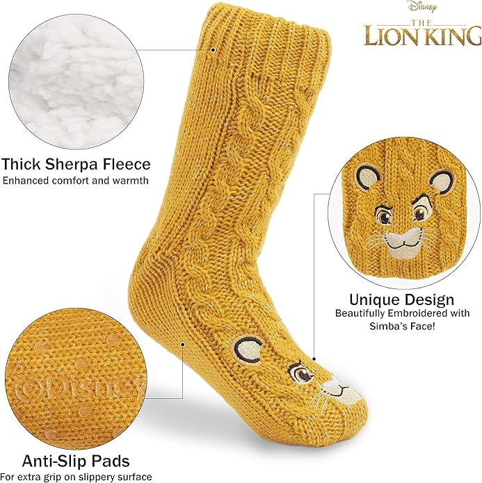 Disney Fluffy Socks for Women and Teenagers Soft Warm Slipper Socks Non Slip One Size Lounge Wear Gifts for Women