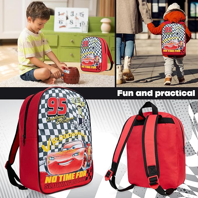 Get Trend Disney Cars Mini Backpack Kids Toddlers 12x9” Rucksack Kindergarten Bag Preschool Sports Travel Backpacks 3+ Gifts for Kids (Red Cars)