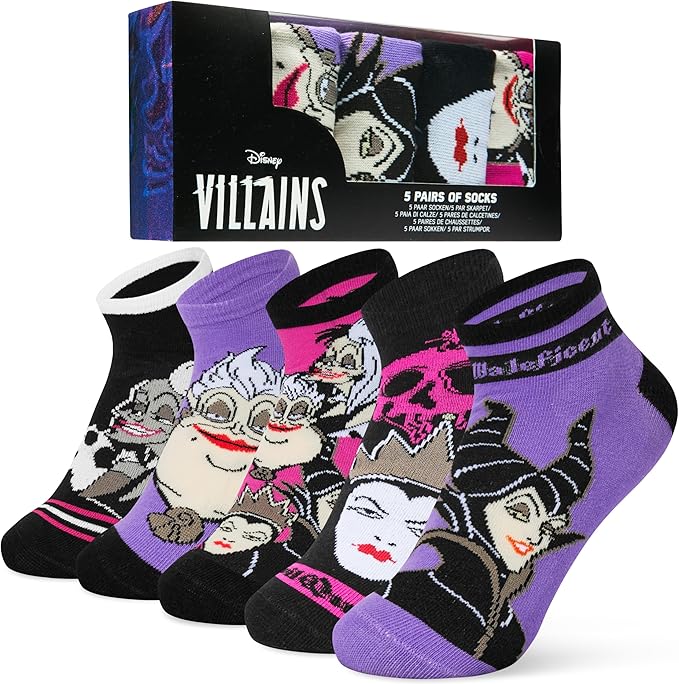 Disney Stitch Ankle Socks for Women, Teens US Size 4–9, Pack of 5 Casual Ladies Socks, Gifts for Her