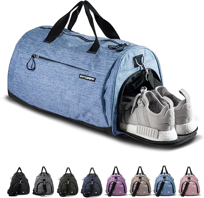 Fitgriff® Gym Bag for Men & Women with Shoe & Wet Compartment - Duffle Bag for Travel, Sports, Fitness & Workout