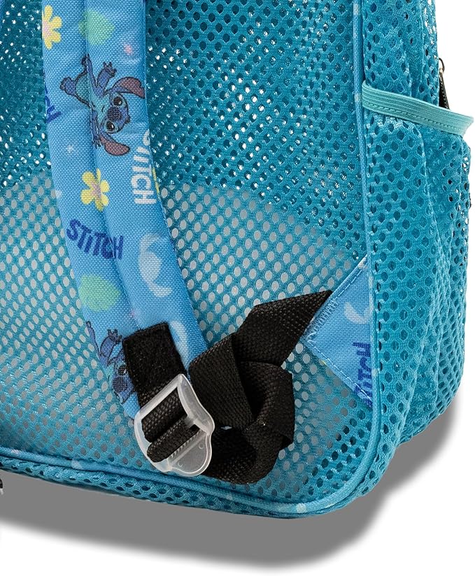 Disney Stitch Backpack for Kids | Stitch Bookbag for Girls, Boys, Unisex | Toddler Travel Bag, Mesh Cordura Lightweight Pool Backpack | Ages 3+