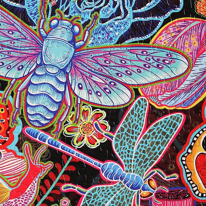 Graphinee Jigsaw Puzzles for Adults 1000 Pieces, Insects Garden Puzzle, Colorful as Home Wall Decor for Family Challenging Games