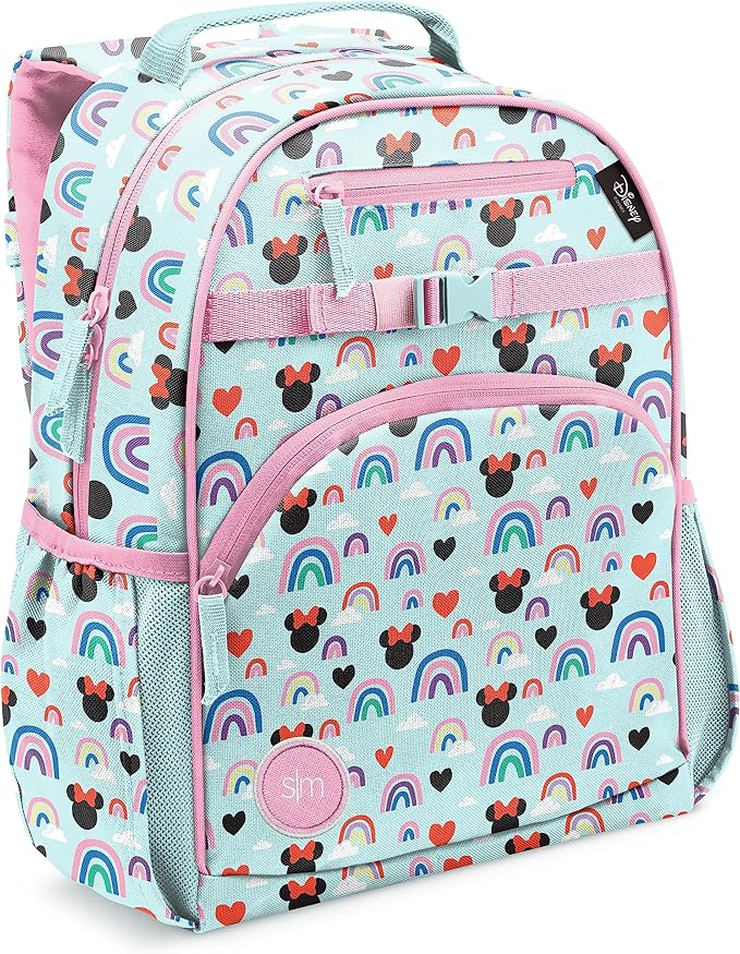 Simple Modern Large Disney Kids Backpack for School Girls and Boys | Princesses Elementary Backpack for Teen | Fletcher Collection | Kids - 16" tall | Minnie Mouse Rainbows