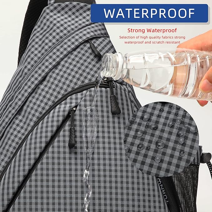 TurnWay Water-Proof Sling bag/Crossbody Backpack/Shoulder Bag with USB Charging Port for Travel, Hiking, Cycling, Camping