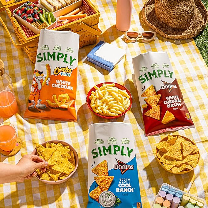 Simply, Cheetos White Cheddar Puffs & Crunchy Variety Pack, 0.875 Ounce (Pack of 36)